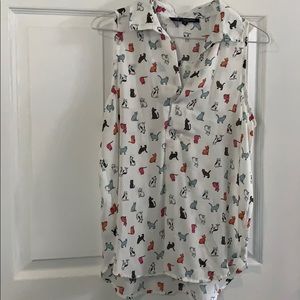 Sleeveless cat blouse